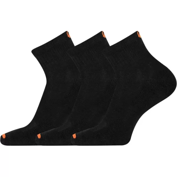 imageMerrell Mens and Womens Cushioned Cotton Socks3 Pair PackUnisex Breathable Mesh Comfort ZonesAnkle  Black