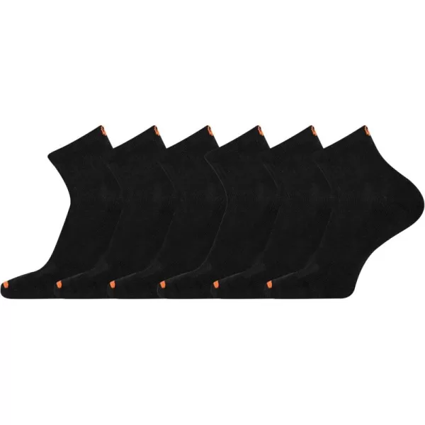 imageMerrell Mens and Womens Cushioned Cotton Socks3 Pair PackUnisex Breathable Mesh Comfort ZonesAnkle  Black 6 Pairs