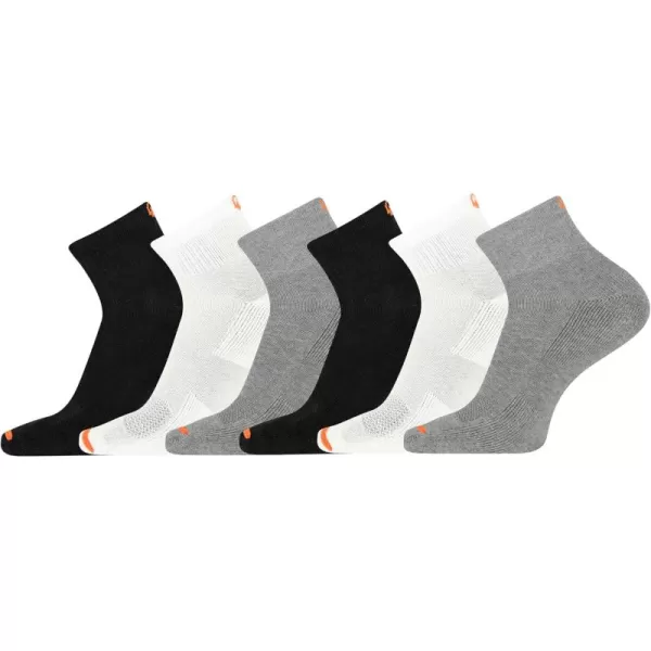 imageMerrell Mens and Womens Cushioned Cotton Socks3 Pair PackUnisex Breathable Mesh Comfort ZonesAnkle  Black Assorted 6 Pairs