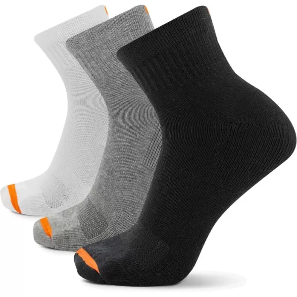 imageMerrell Mens and Womens Cushioned Cotton Socks3 Pair PackUnisex Breathable Mesh Comfort ZonesAnkle  BlackWhiteGray