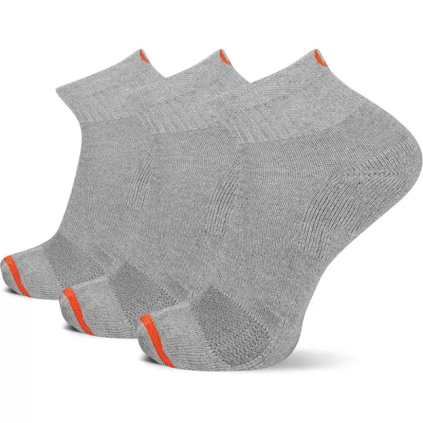 imageMerrell Mens and Womens Cushioned Cotton Socks3 Pair PackUnisex Breathable Mesh Comfort ZonesAnkle  Gray