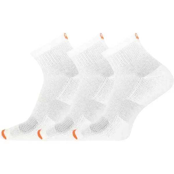 imageMerrell Mens and Womens Cushioned Cotton Socks3 Pair PackUnisex Breathable Mesh Comfort ZonesAnkle  White