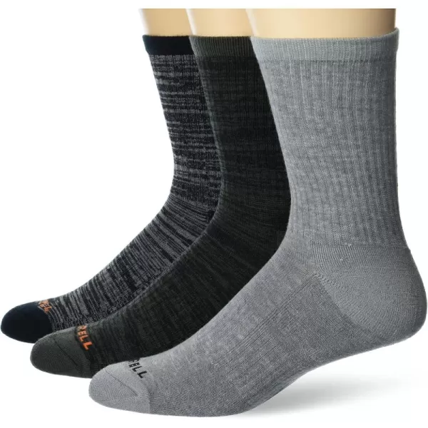 imageMerrell Mens and Womens Cushioned Cotton Socks3 Pair PackUnisex Breathable Mesh Comfort ZonesBlack Assorted