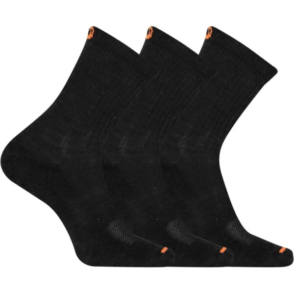 imageMerrell Mens and Womens Cushioned Cotton Socks3 Pair PackUnisex Breathable Mesh Comfort ZonesCrew  BlackWhiteGray