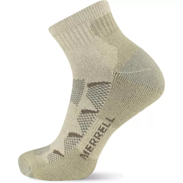 imageMerrell Mens and Womens MOAB Hiking Mid Cushion Socks  Moisture Wicking ampamp Arch SupportAnkle  Oatmeal