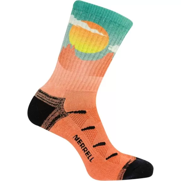 imageMerrell Mens and Womens MOAB Hiking Mid Cushion Socks  Moisture Wicking ampamp Arch SupportCrew  Anniversary Coral