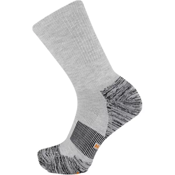 imageMerrell Mens and Womens Thermal Trail Running Crew Socks  Unisex Thermolite Lightweight Warmth and Breathable MeshGray Heather