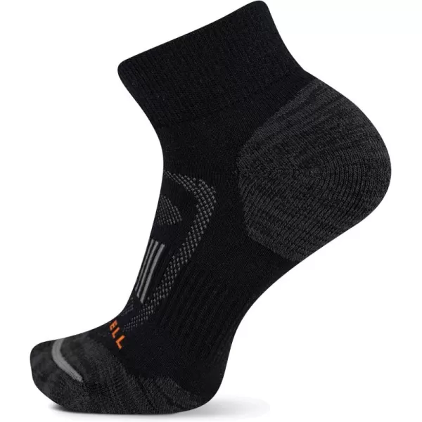 imageMerrell Mens and Womens Zoned Cushioned Wool Hiking Ankle SocksBreathable Arch SupportBlack