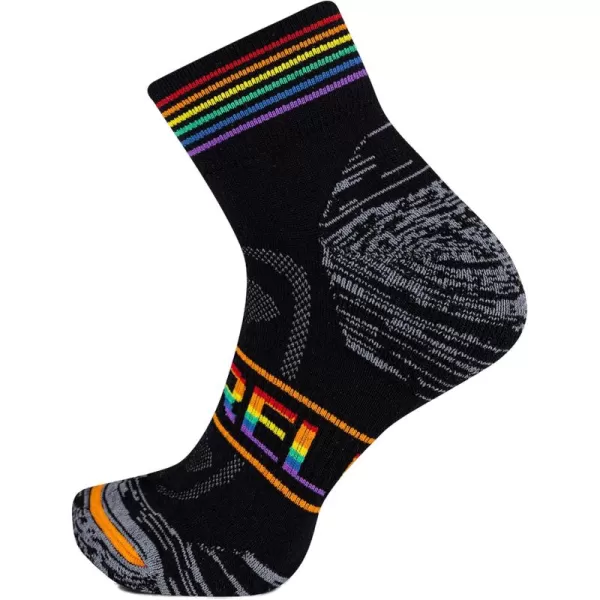 imageMerrell Mens and Womens Zoned Cushioned Wool Hiking Ankle SocksBreathable Arch SupportBlack Rainbow