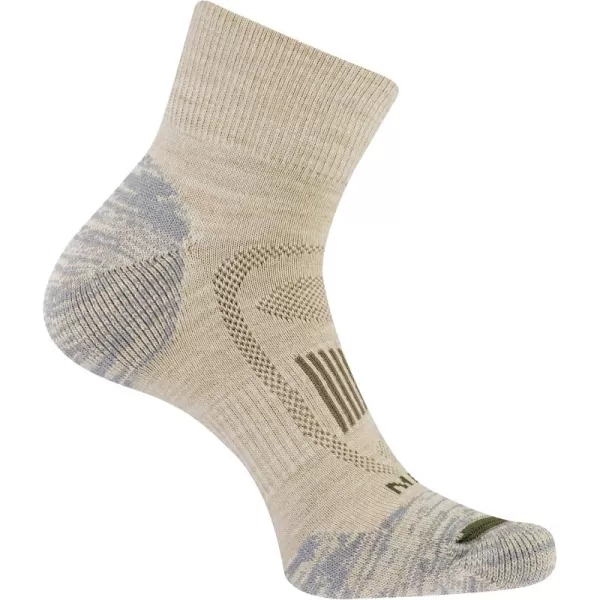 imageMerrell Mens and Womens Zoned Cushioned Wool Hiking Ankle SocksBreathable Arch SupportLight Tan