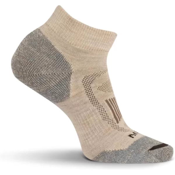imageMerrell Mens and Womens Zoned Cushioned Wool Hiking Ankle SocksBreathable Arch SupportOatmeal Heather