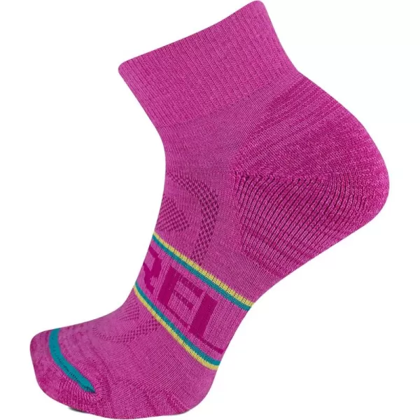 imageMerrell Mens and Womens Zoned Cushioned Wool Hiking Ankle SocksBreathable Arch SupportPink