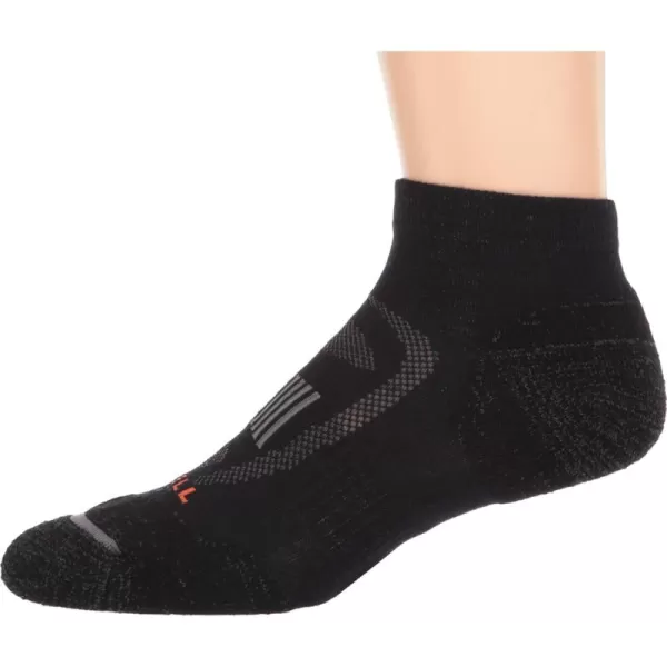 imageMerrell Mens and Womens Zoned Cushioned Wool Hiking Low Cut Socks1 Pair PackBreathable Arch SupportBlack