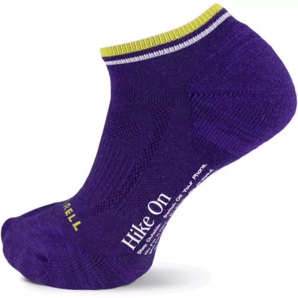 imageMerrell Mens and Womens Zoned Cushioned Wool Hiking Low Cut Socks1 Pair PackBreathable Arch SupportViolet