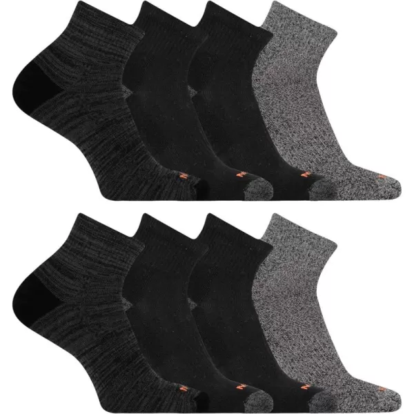 imageMerrell Unisex Adult Cushioned Midweight Ankle Socks  4 8 12 Pairs  Moisture WickingBlack 8 Pairs