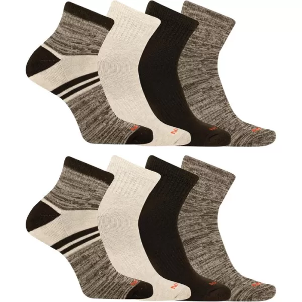 imageMerrell Unisex Adult Cushioned Midweight Ankle Socks  4 8 12 Pairs  Moisture WickingBrown 8 Pairs