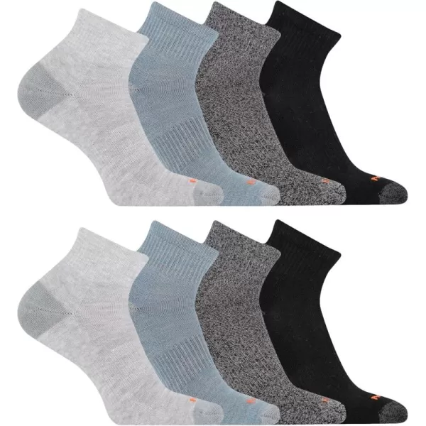 imageMerrell Unisex Adult Cushioned Midweight Ankle Socks  4 8 12 Pairs  Moisture WickingGray 8 Pairs