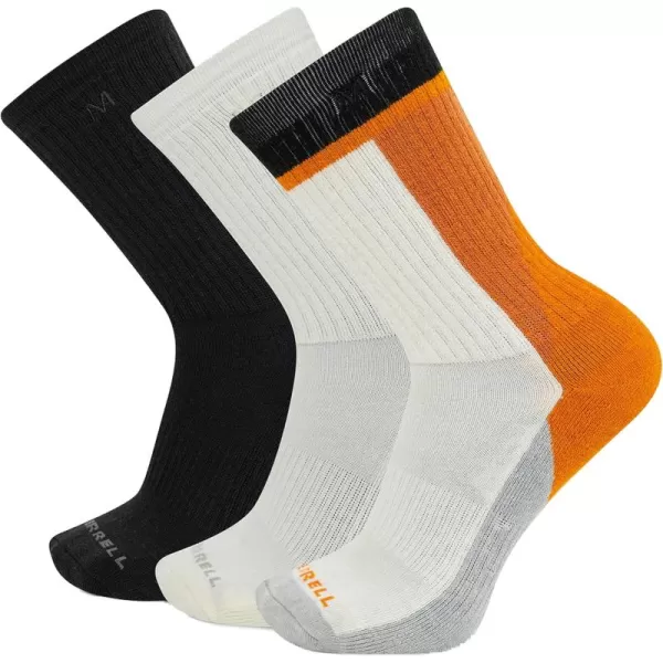 imageMerrell Unisex Adult Wool Everyday Hiking Socks  3 Pairs Crew  Cushioned Moisture WickingCrew  White Assorted