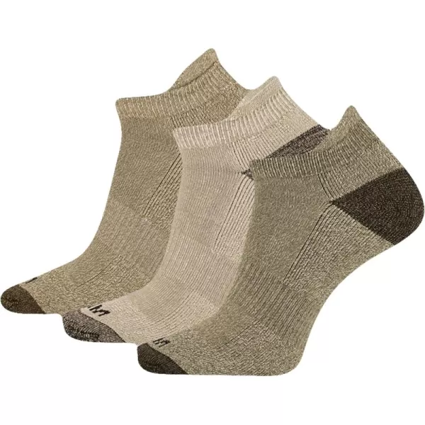imageMerrell Unisex Adult Wool Everyday Hiking Socks  3 Pairs Low Cut Tab Cushioned Moisture WickingLow Cut Tab  Olive Assorted