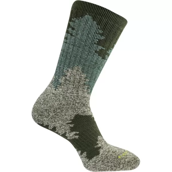 imageMerrell unisexadult Brushed Cushion Thermal Crew Socks Cushioned Soft Inner LayerGreen Trees