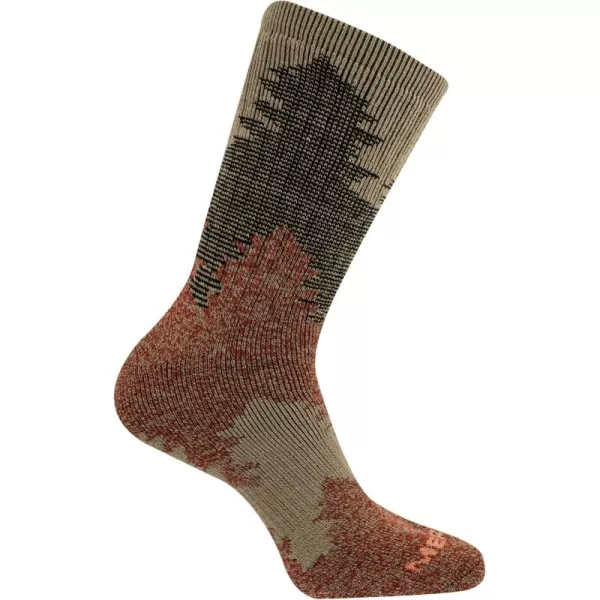 imageMerrell unisexadult Brushed Cushion Thermal Crew Socks Cushioned Soft Inner LayerRed Trees