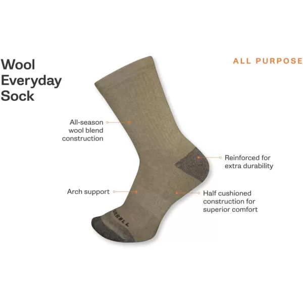 imageMerrell Unisex Adult Wool Everyday Hiking Socks  3 Pairs Ankle  Cushioned Moisture WickingAnkle  Charcoal