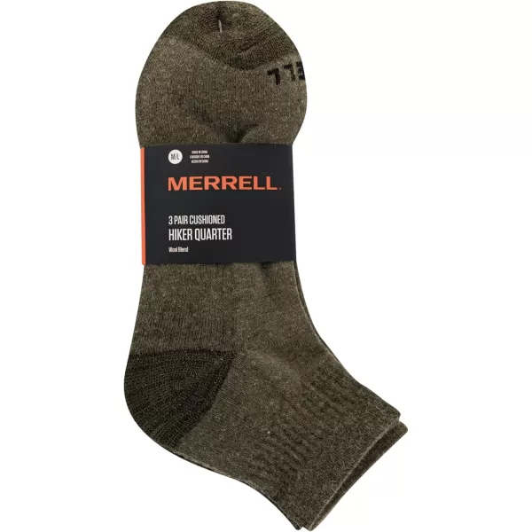 imageMerrell Unisex Adult Wool Everyday Hiking Socks  3 Pairs Ankle  Cushioned Moisture WickingAnkle  Olive Assorted