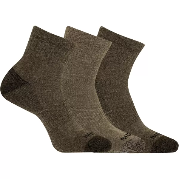 imageMerrell Unisex Adult Wool Everyday Hiking Socks  3 Pairs Ankle  Cushioned Moisture WickingAnkle  Olive Assorted
