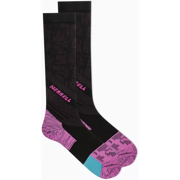 imageMerrell unisexadult Trail Running Compression Over the Calf Socks Unisex Otc With Arch Support BandBlack Pink