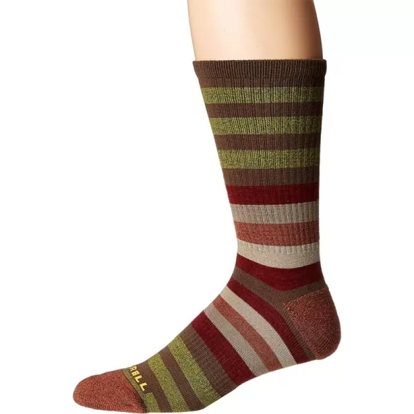 imageMerrell Unisexadults Mens and Womens Casual Wool Blend Crew Socks  Unisex Moisture Wicking and Arch Support BandDark Earth