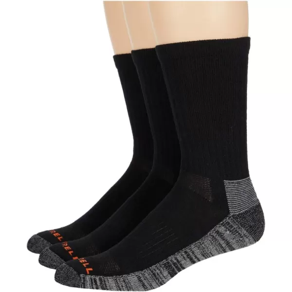 imageMerrell unisexadult Durable Everyday Work Crew Socks 3 and 6 Pairs Anti odor CottonBlack 3 Pairs