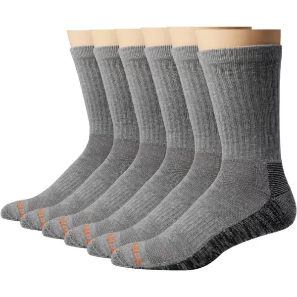 imageMerrell unisexadult Durable Everyday Work Crew Socks 3 and 6 Pairs Anti odor CottonGray Heather 6 Pairs
