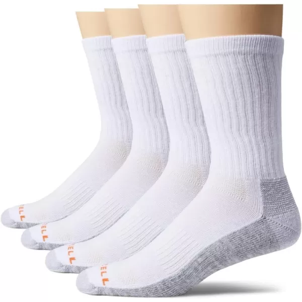 imageMerrell unisexadult Durable Everyday Work Crew Socks 3 and 6 Pairs Anti odor CottonWhite 6 Pairs