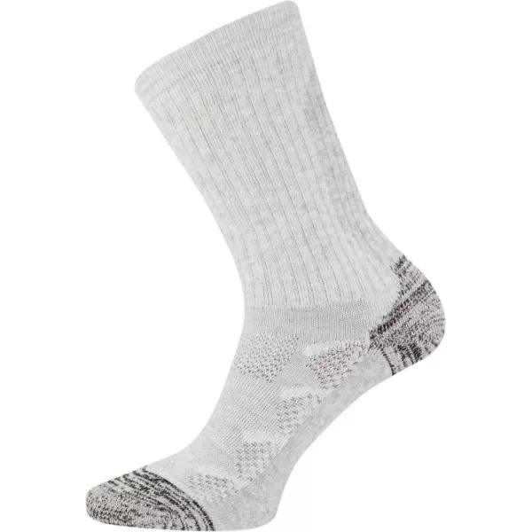 imageMerrell unisexchild Moab Hiking Midweight Cushion Crew Socks 1 Pair Coolmax Moisture Management and Arch SupportGray Heather