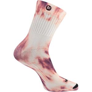 imageMerrell Mens and Womens Trail Running Lightweight SocksUnisex AntiSlip Heel and Breathable Mesh ZonesMid Crew  Burgundy