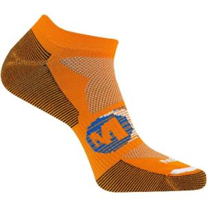 imageMerrell Mens and Womens Trail Running Lightweight SocksUnisex AntiSlip Heel and Breathable Mesh ZonesNo Show  Orange