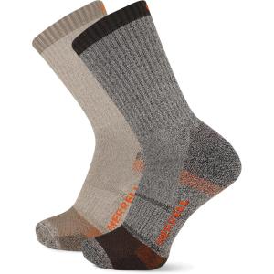 imageMerrell Unisex Adult Mens and Womens Performance Safety Toe Crew Socks  2 Pair Pack  Moisture Management ampamp Blister Prevention
