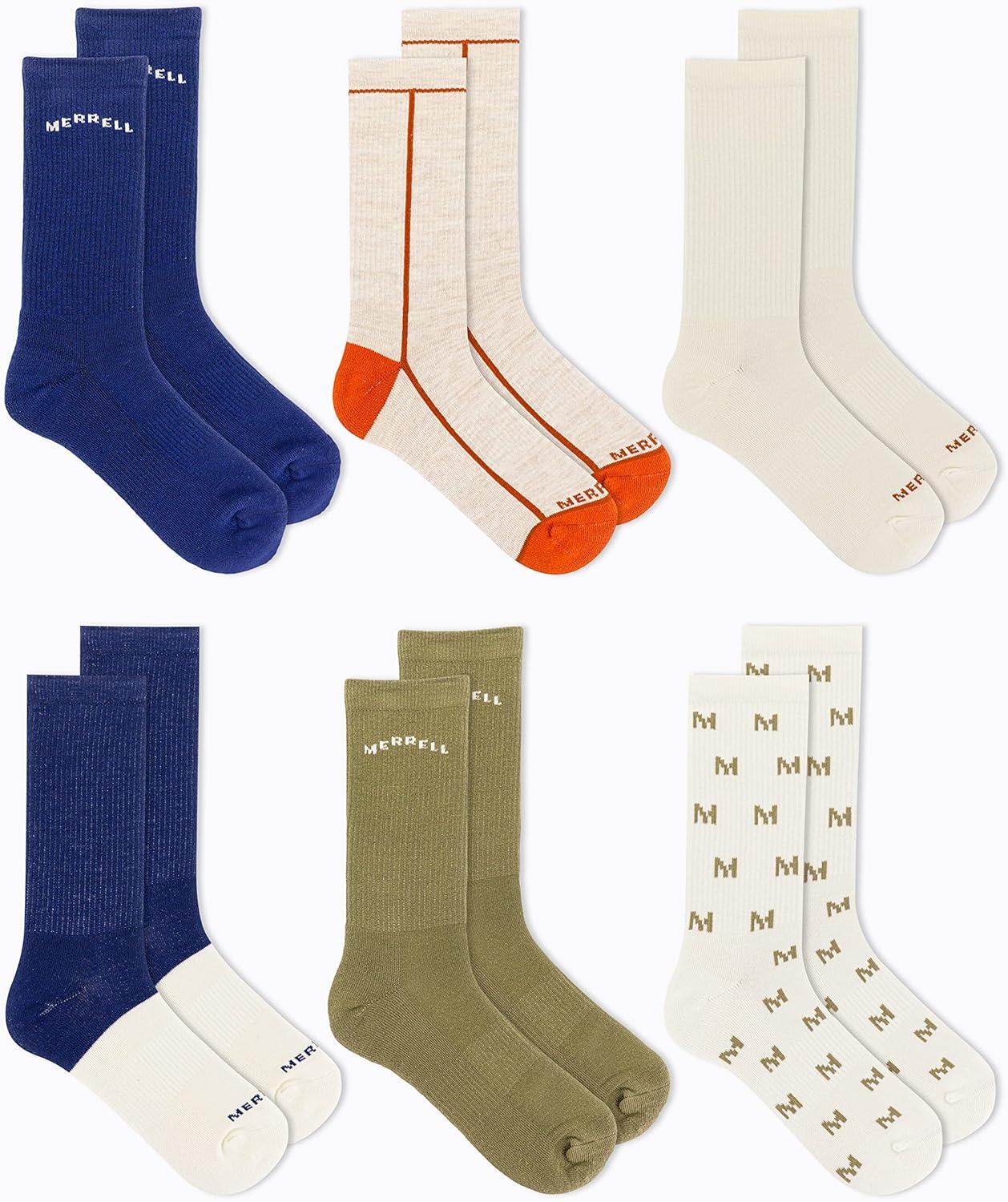 imageMerrell Mens and Womens Recycled Cushioned Ankle Socks6 ampamp 12 PairsHiking Arch SupportNavy Assorted 6 Pairs