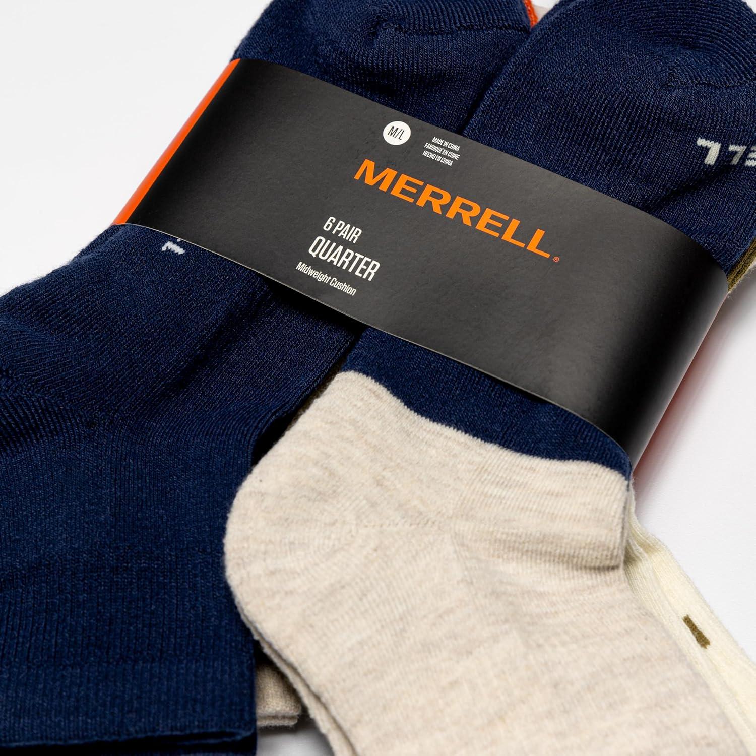 imageMerrell Mens and Womens Recycled Cushioned Ankle Socks6 ampamp 12 PairsHiking Arch SupportNavy Assorted 6 Pairs