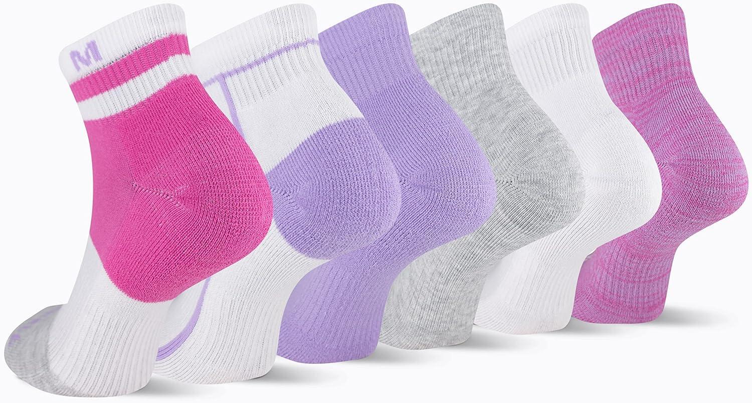 imageMerrell Mens and Womens Recycled Cushioned Ankle Socks6 ampamp 12 PairsHiking Arch SupportPink Assorted 6 Pairs