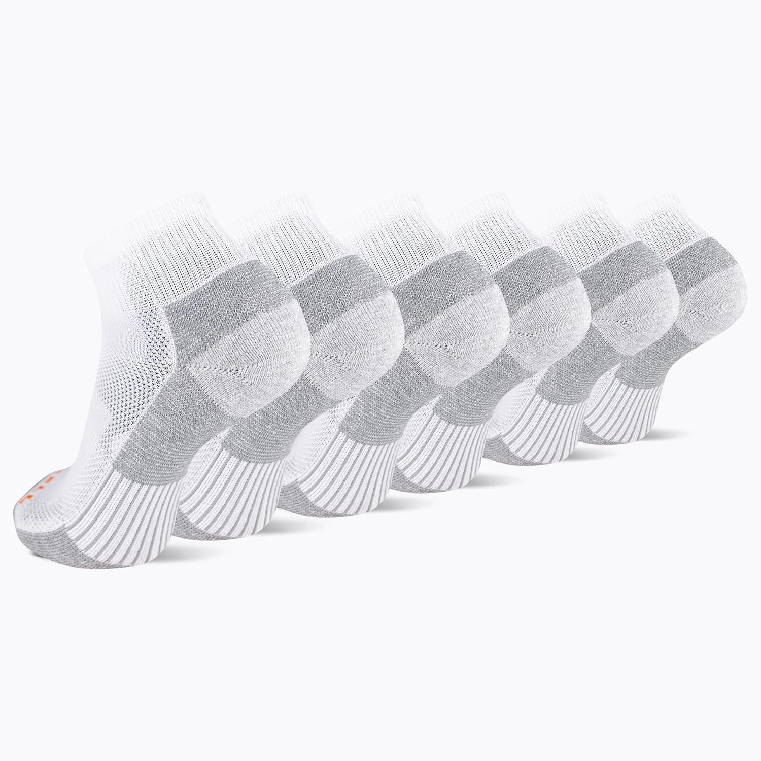 imageMerrell Mens and Womens Recycled Cushioned Ankle Socks6 ampamp 12 PairsHiking Arch SupportWhite 6 Pairs
