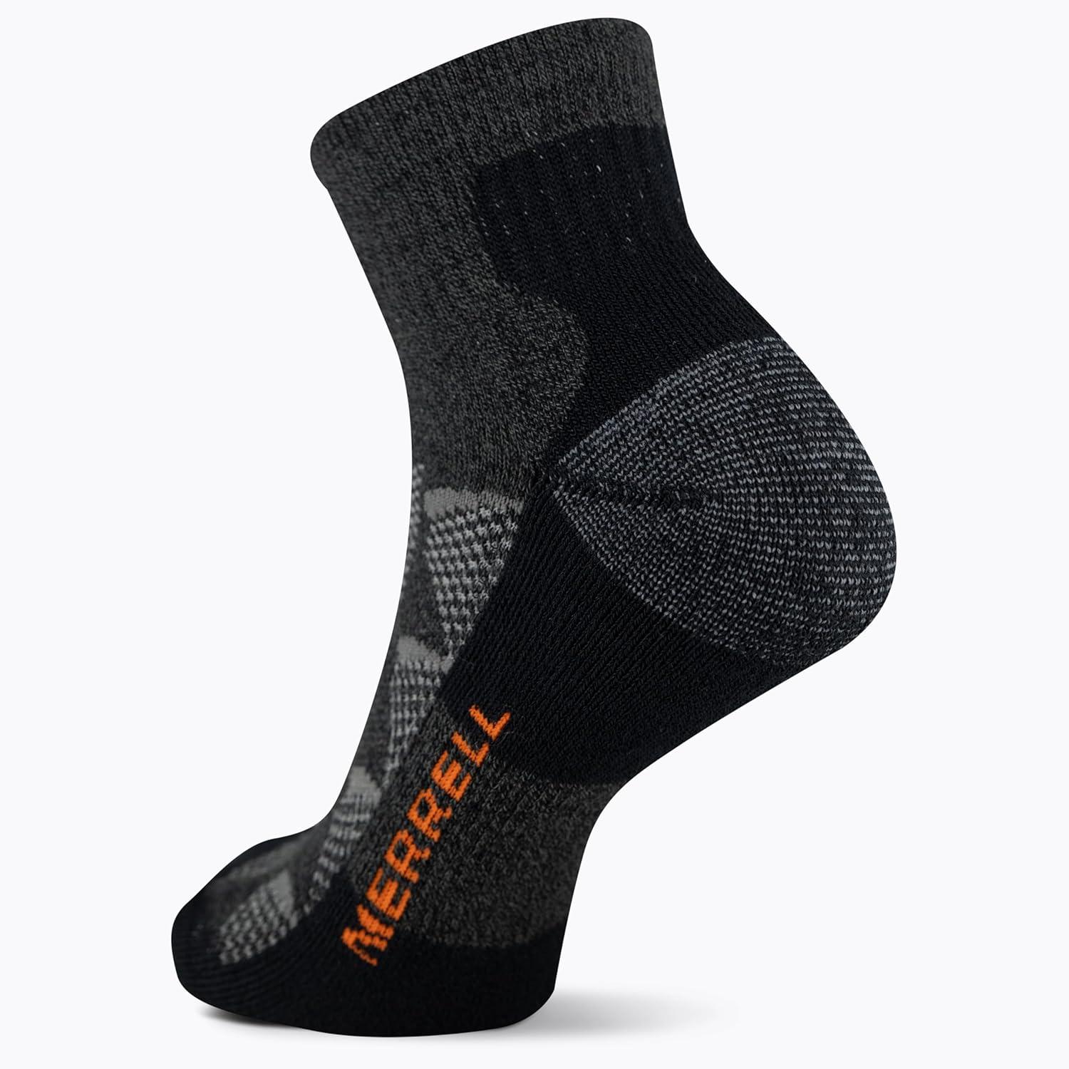 imageMerrell unisexadult Mens and Womens Moab Hiking Mid Cushion Socks  Moisture Wicking ampamp Arch SupportAnkle  Charcoal