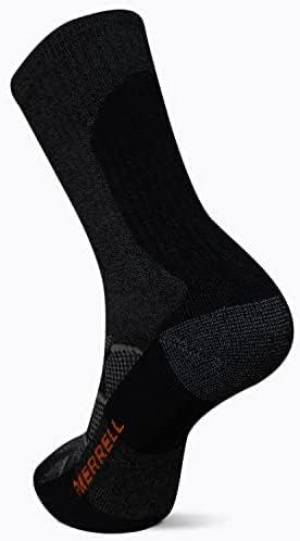 imageMerrell unisexadult Mens and Womens Moab Hiking Mid Cushion Socks  Moisture Wicking ampamp Arch SupportCrew  Charcoal