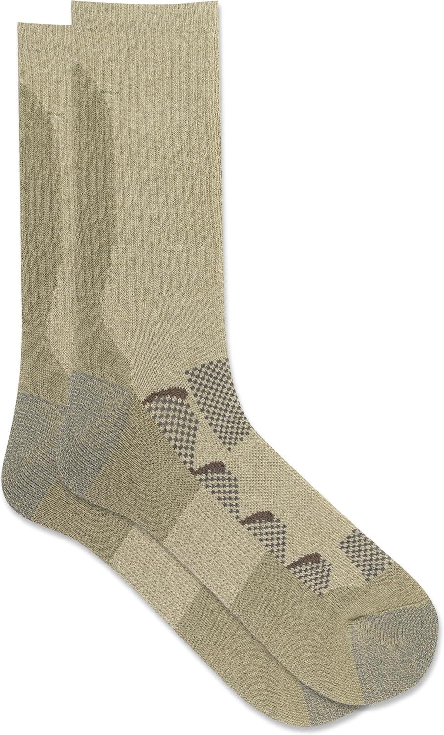 imageMerrell unisexadult Mens and Womens Moab Hiking Mid Cushion Socks  Moisture Wicking ampamp Arch SupportCrew  Oatmeal