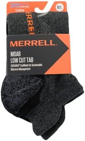 imageMerrell unisexadult Mens and Womens Moab Hiking Mid Cushion Socks  Moisture Wicking ampamp Arch SupportLow Cut Tab  Charcoal