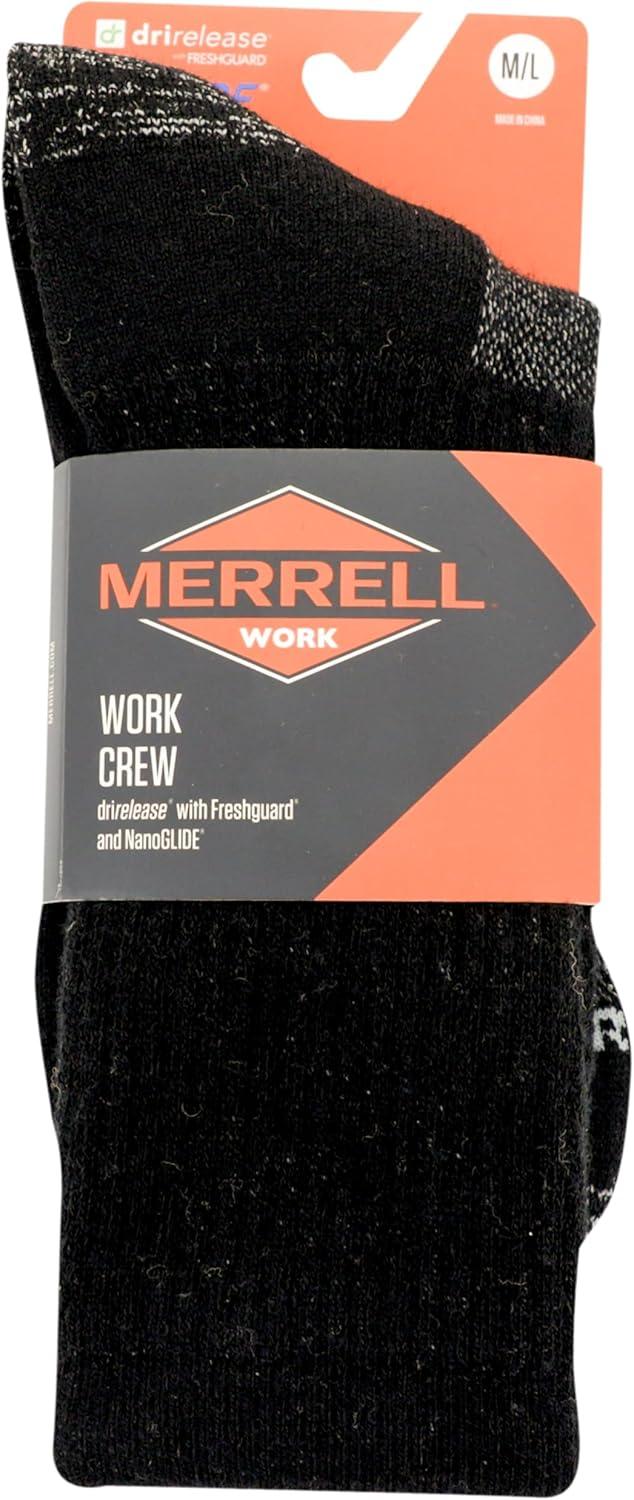 imageMerrell unisexadult Premium Wool Work Crew Socks Arch Support and Breathable MeshGray