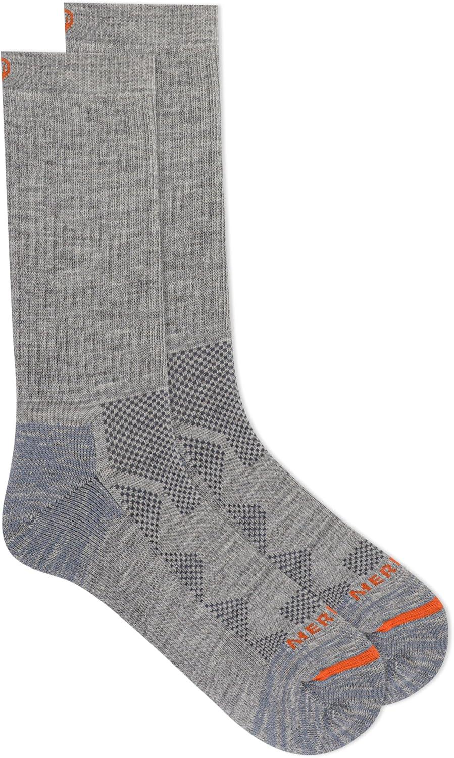 imageMerrell unisexadult Premium Wool Work Crew Socks Arch Support and Breathable MeshHeather Gray