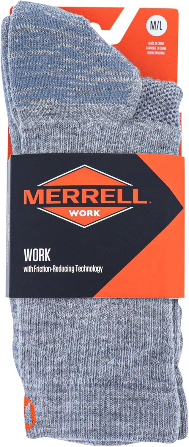 imageMerrell unisexadult Premium Wool Work Crew Socks Arch Support and Breathable MeshHeather Gray