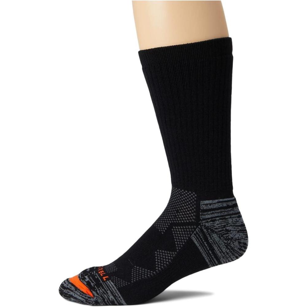 imageMerrell unisexadult Premium Wool Work Crew Socks Arch Support and Breathable MeshBlack