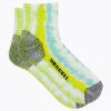 imageMerrell unisexadult Mens and Womens Moab Hiking Mid Cushion Socks  Moisture Wicking ampamp Arch SupportAnkle  Tie Dye Blue